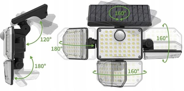 LED SMD 171 Solarna svjetiljka sa senzorom pokreta 2400mah IP65