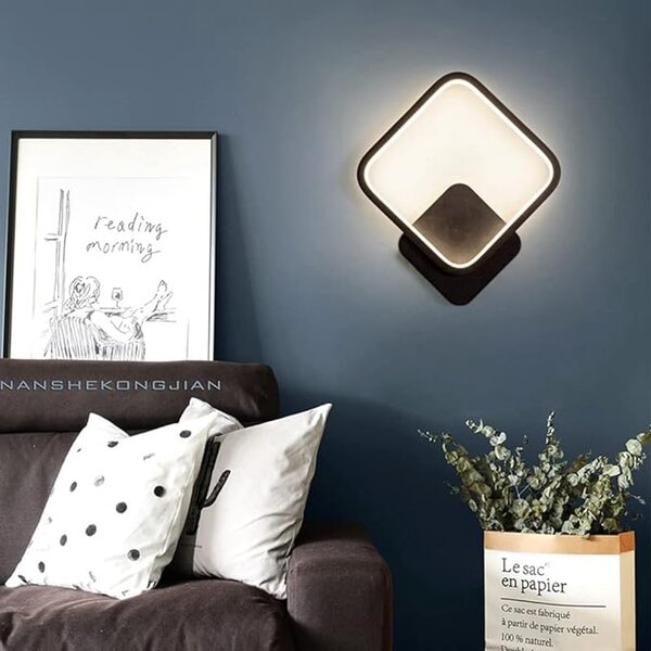 Moderna zidna opskrba LED 12W crna 23cm 4500k