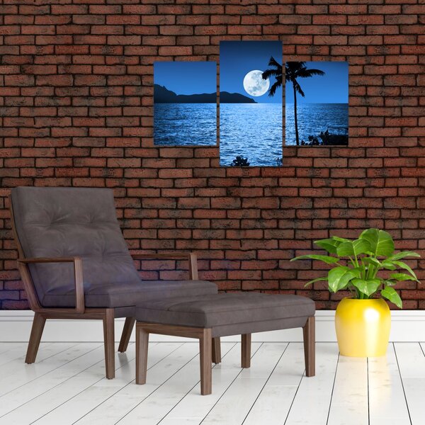 Slika - Mjesec iznad morske površine (90x60 cm)