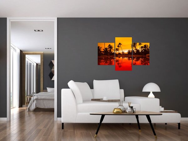 Slika - Zalazak sunca nad resortom (90x60 cm)