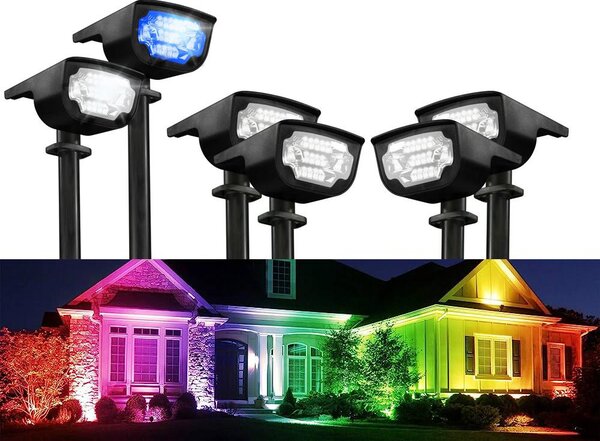 Solarni ukrasni reflektor pod ili zidni LED RGBW IP65 svjetiljka