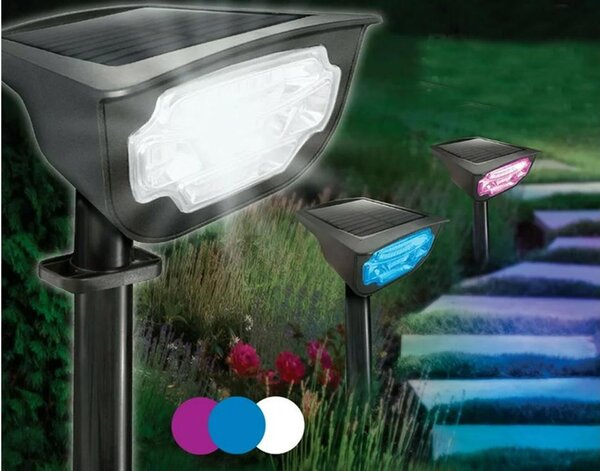 Solarni ukrasni reflektor pod ili zidni LED RGBW IP65 svjetiljka