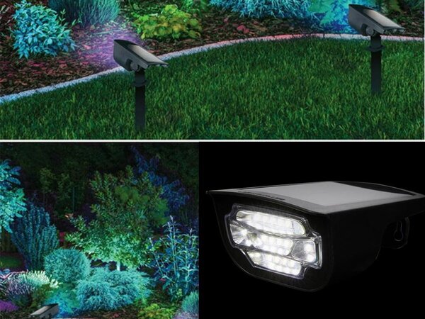 Solarni ukrasni reflektor pod ili zidni LED RGBW IP65 svjetiljka