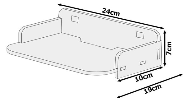 Univerzalna PVC zidna polica 24 cm bijela