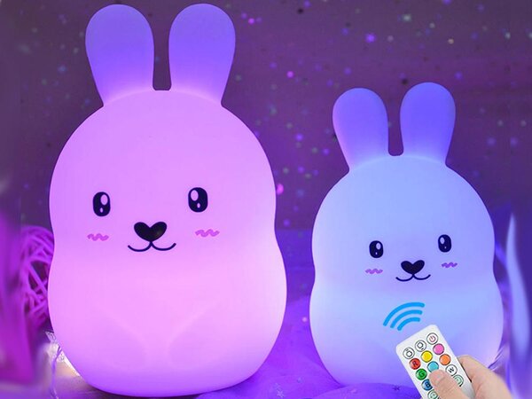 LED RGB baterija meko silikonsko svjetlo 1200mAh zec + daljinski upravljač