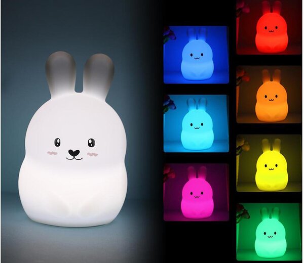 LED RGB baterija meko silikonsko svjetlo 1200mAh zec + daljinski upravljač