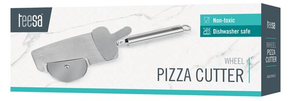 Nož od nehrđajućeg čelika 2v1 za pizzu 28 cm i lopaticu s stezaljkom