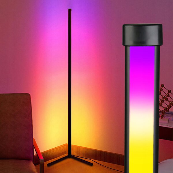 Led rgb kutna podna lampa 132cm app + rainbow 3d daljinski upravljač
