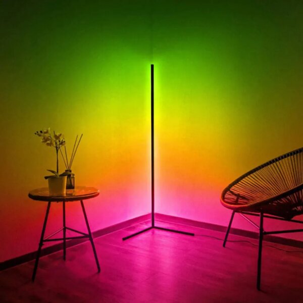 Led rgb kutna podna lampa 132cm app + rainbow 3d daljinski upravljač