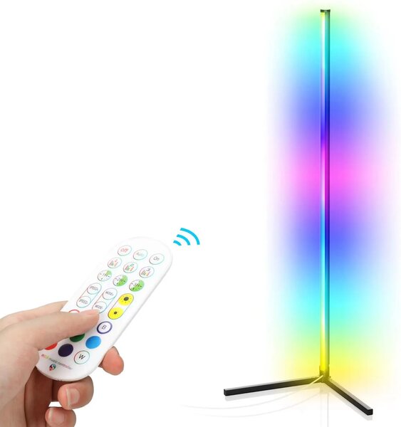 Led rgb kutna podna lampa 132cm app + rainbow 3d daljinski upravljač