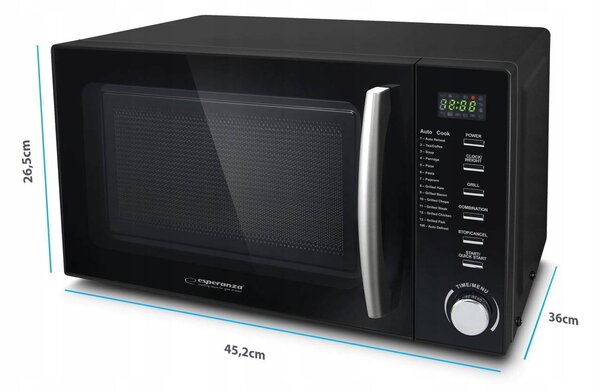 1200W LCD mikrovalna + roštilj 20L Cocinero