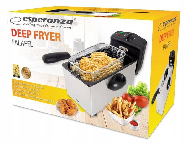 2000w inox cvrtnik na olje falafel 3l friteza - esperanza