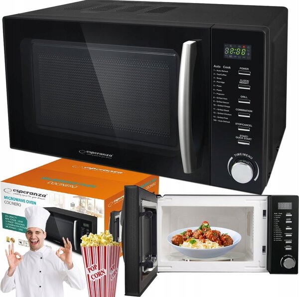 1200W LCD mikrovalna + roštilj 20L Cocinero