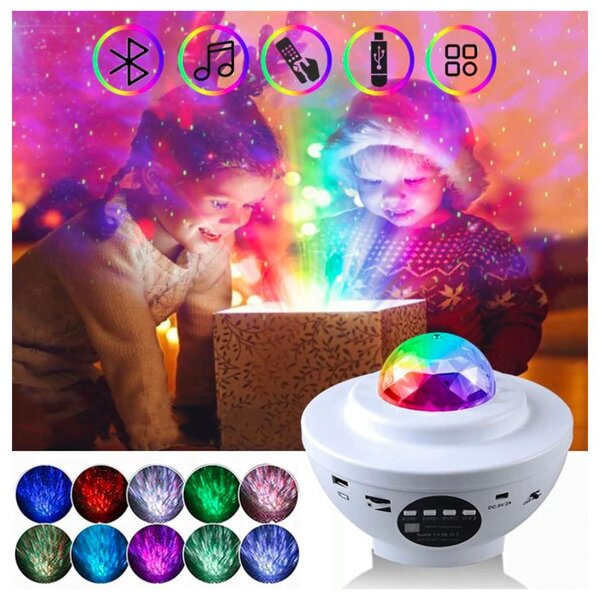 LED RGB Zvjezdani projektor i Bluetooth Loud USB White