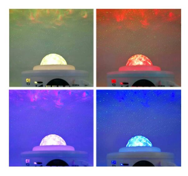 LED RGB Zvjezdani projektor i Bluetooth Loud USB White