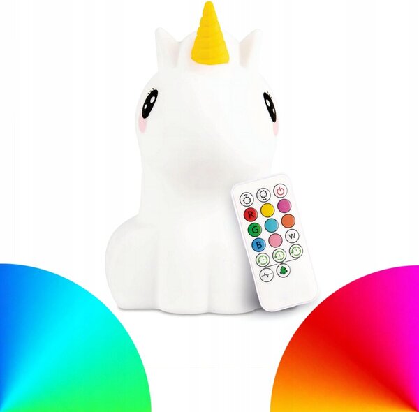 LED RGB AK. mekani silikonski lagani jednorog + daljinski upravljač