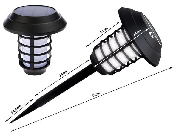 Solarni vrtni pod LED RGBW lampica IP65 + daljinski upravljač