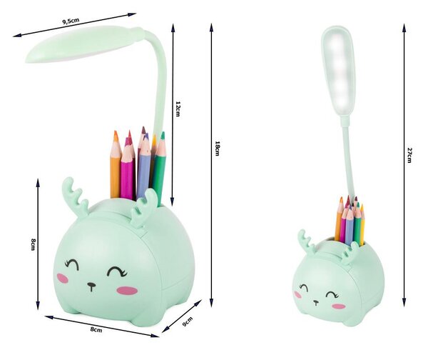 Dječji USB AK. LED stolna svjetiljka i organizator