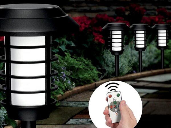 Solarni vrtni pod LED RGBW lampica IP65 + daljinski upravljač