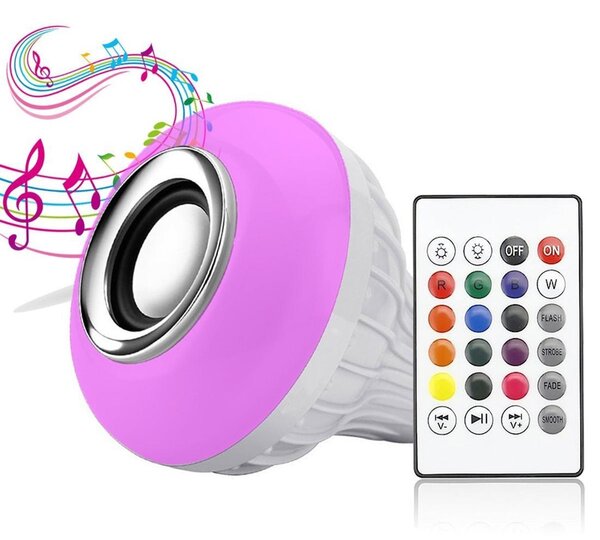 Rgb led žarnica 7w in bluetooth zvočnik + daljinski upravljalnik - aptel
