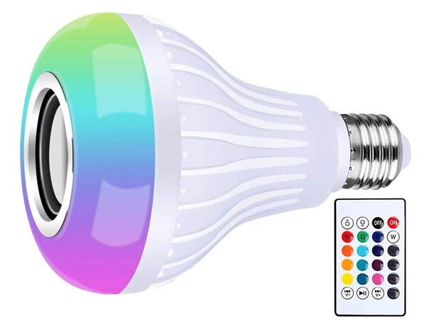 Rgb led žarnica 7w in bluetooth zvočnik + daljinski upravljalnik - aptel