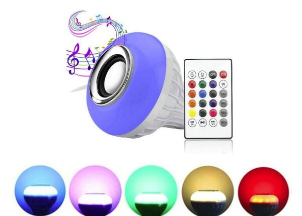 Rgb led žarnica 7w in bluetooth zvočnik + daljinski upravljalnik - aptel