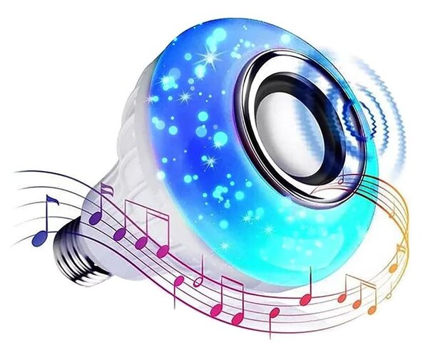 Rgb led žarnica 7w in bluetooth zvočnik + daljinski upravljalnik - aptel