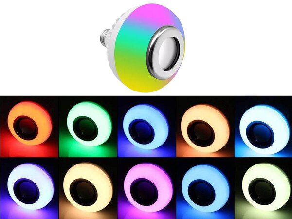 Rgb led žarnica 7w in bluetooth zvočnik + daljinski upravljalnik - aptel