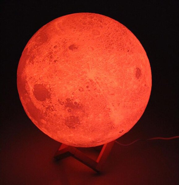 ACA. LED RGB 3D USB noć Luna Luna s daljinskim upravljačem od 18 cm