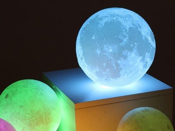 ACA. LED RGB 3D USB noć Luna Luna s daljinskim upravljačem od 18 cm