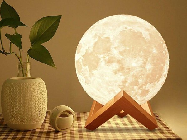 ACA. LED RGB 3D USB noć Luna Luna s daljinskim upravljačem od 18 cm