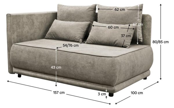 Sofa Lestat (bež-siva taupe) (L)