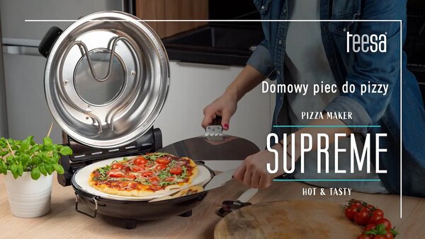 1200W kamena pizza 32 cm do 400 ° C + 2 Vrhovni reket