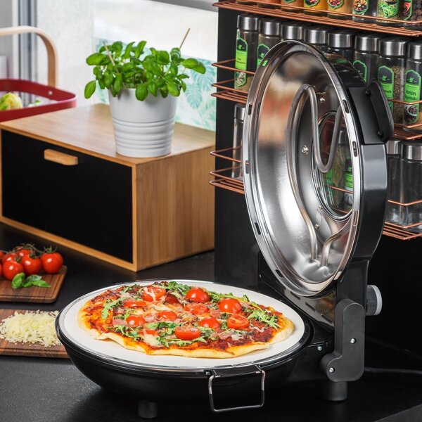 1200W kamena pizza 32 cm do 400 ° C + 2 Vrhovni reket