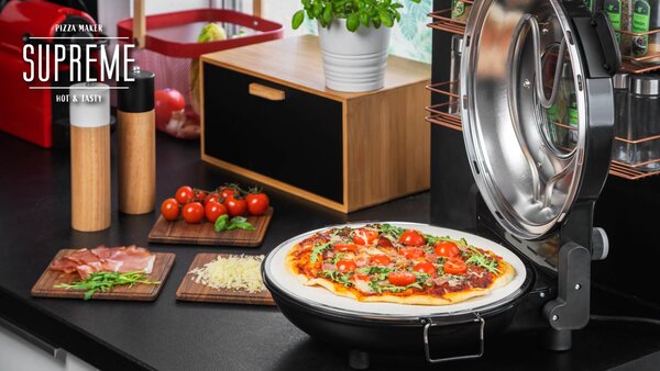 1200W kamena pizza 32 cm do 400 ° C + 2 Vrhovni reket