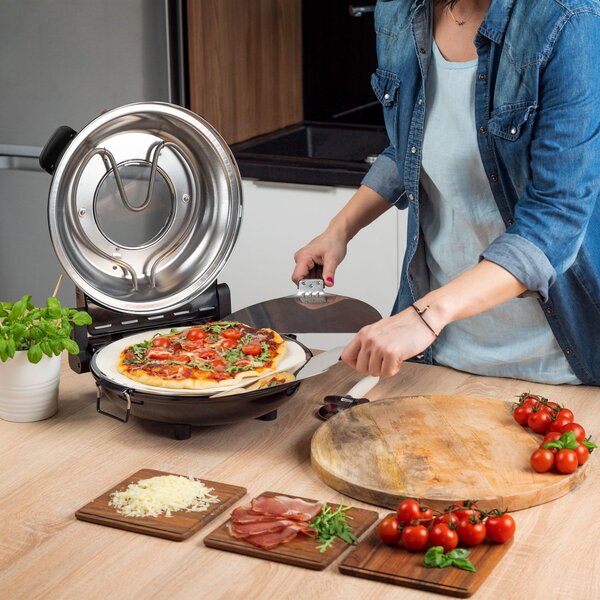 1200W kamena pizza 32 cm do 400 ° C + 2 Vrhovni reket