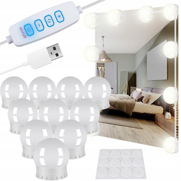 10 LED svjetiljki za USB ogledalo