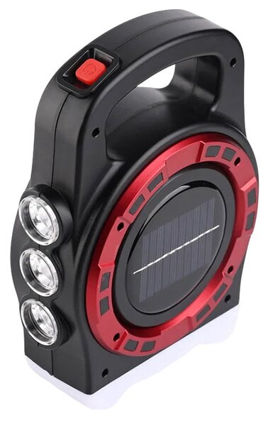 3v1 aku. solarna led cob ročna svetilka 2400mah usb powerbank - verk group