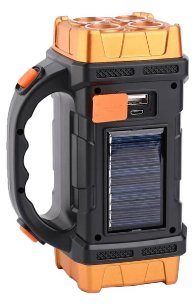 3v1 aku. solarna led cob ročna svetilka 1500mah usb powerbank - verk group