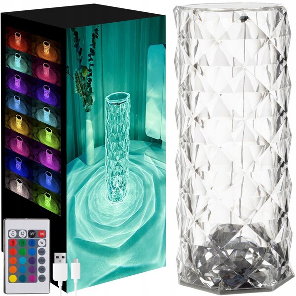 Akrilni akril. LED RGB kristalna vaza + daljinski upravljač