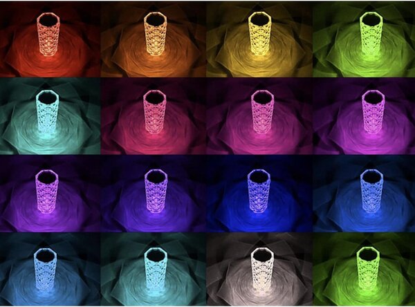 Akrilni akril. LED RGB kristalna vaza + daljinski upravljač