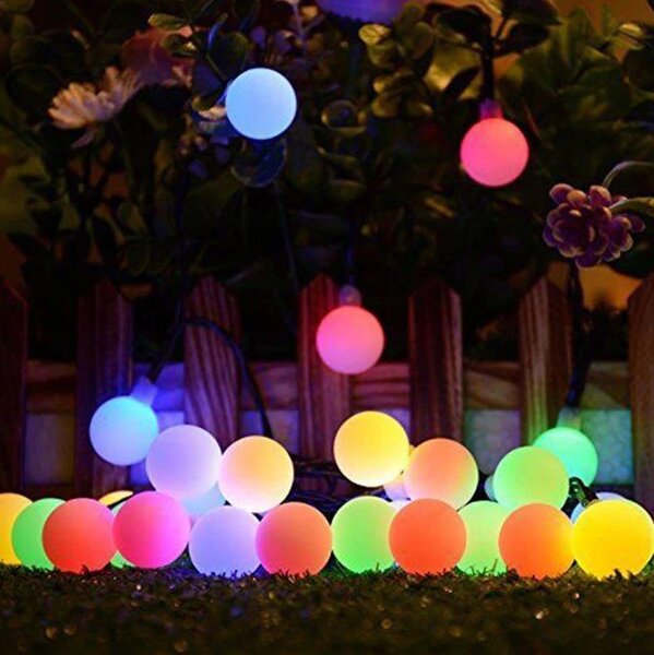 LED RGB 50 Vanjski solarni ukrasni vijenac IP65 7M 8 funkcija