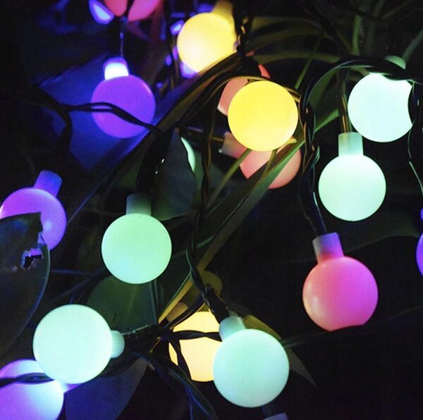 LED RGB 50 Vanjski solarni ukrasni vijenac IP65 7M 8 funkcija