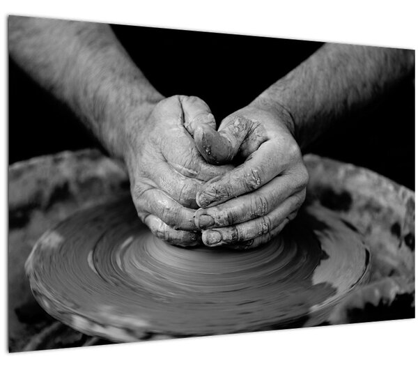 Crno-bijelo slika - proizvodnja keramike (90x60 cm)