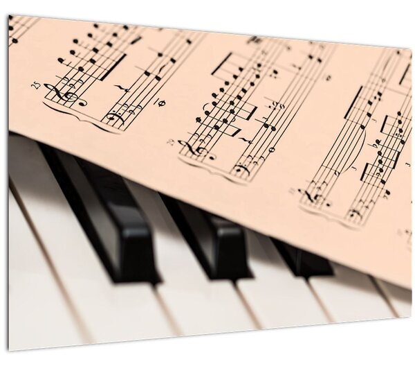 Slika klavira s glazbenim notama (90x60 cm)