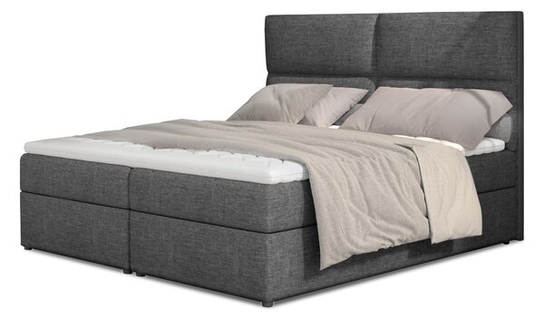Zondo Bračni krevet Boxspring 160 cm Amebra (svijetlo siva) (s madracima i prostorom za odlaganje). 1025389