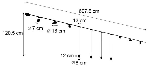 Sustav tračnica za rasvjetu s 10 svjetala, crna, 1-fazna - Magnetic Eggy Puk