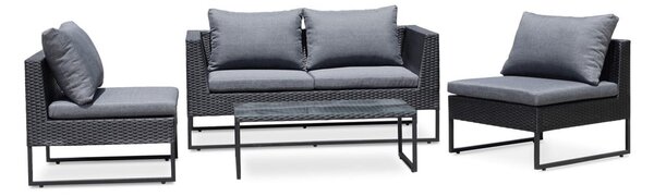 Sivi set vrtnog namještaja od umjetnog ratana Bonami Essentials Diamond