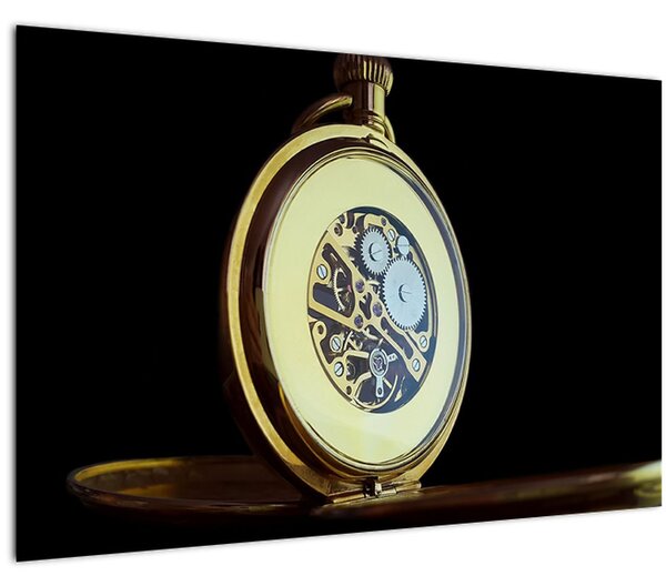 Slika zlatnog džepnog sata (90x60 cm)