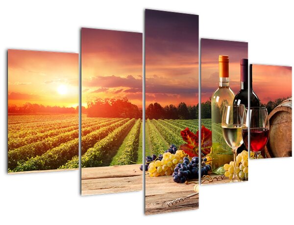 Slika vinograda s vinom (150x105 cm)